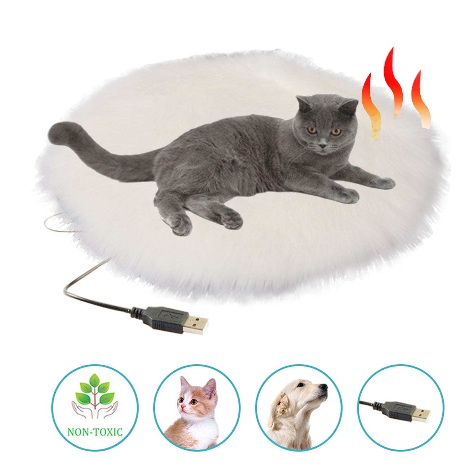 Dog Heating Plush Electric Temperature Pet Pad