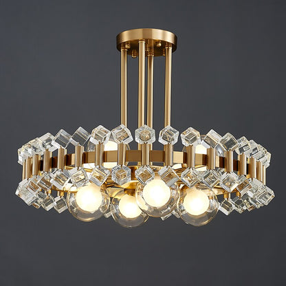 Bailey Colorful Gem And Crystal Two Tier Round Chandelier