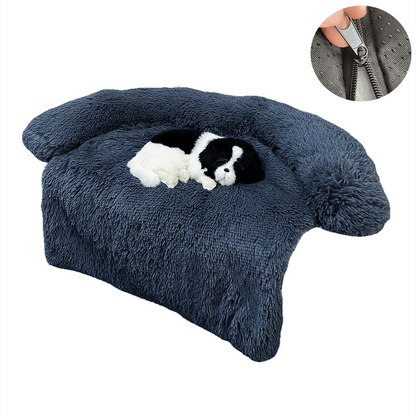 Washable Pet Sofa Couch Dog Bed Calming Blanket Bed