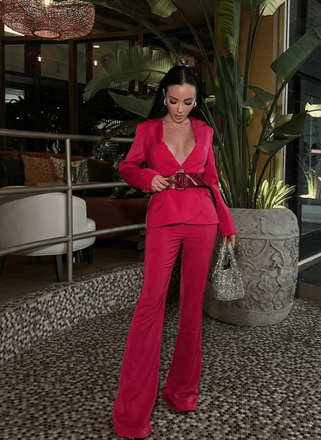 Pink Suit with Belt