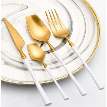 Venice White Gold cutlery Set