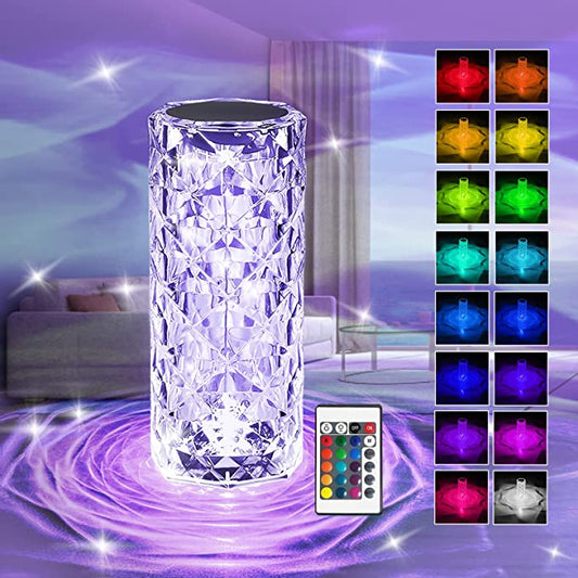 16 Colors Crystal Diamond Table Lamp | USB Charging | Touch Control