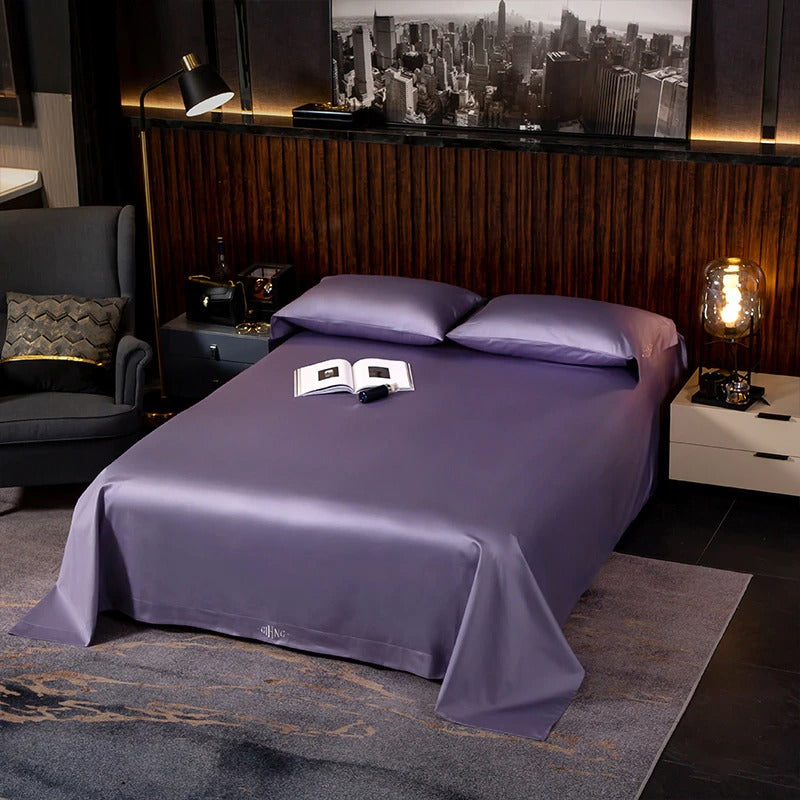 Lakibia Proudly Purple Silky Soft Egyptian Cotton Bedding Set