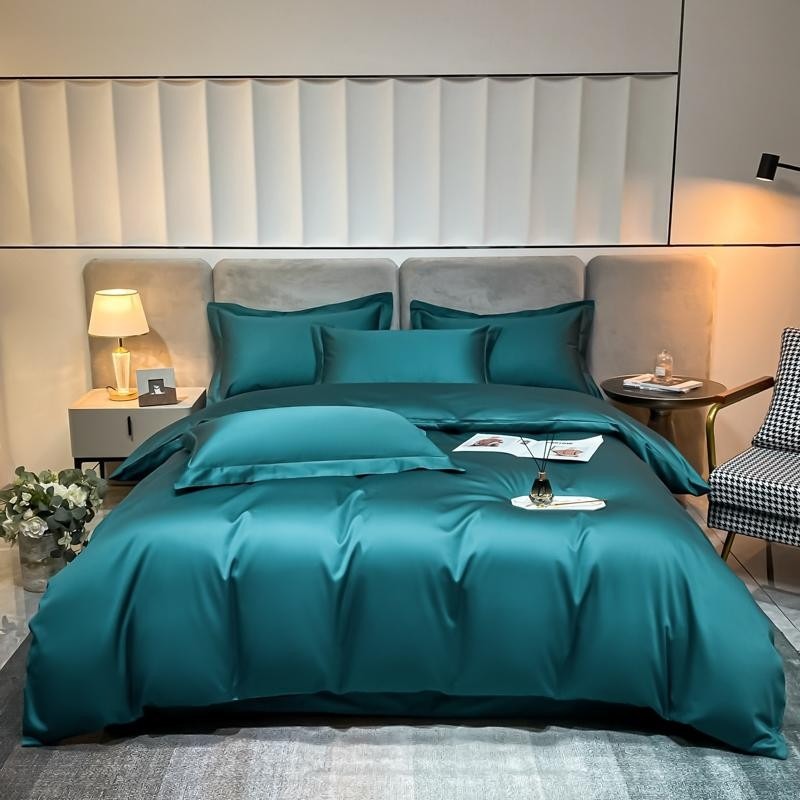 Neo Green Silky Cotton Duvet Cover Set