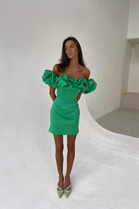 "Meringue" Mini Dress in Green
