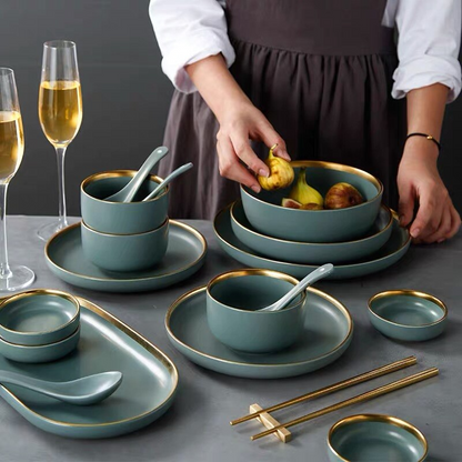 Celeste Grey Green Luxury Dinnerware Set