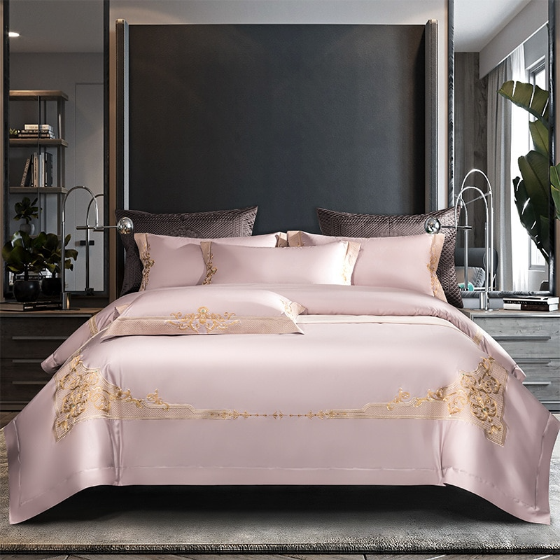 Cleopatra Pearl Pink Luxury Egyptian Cotton Duvet Cover Set