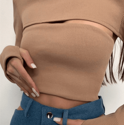 Indira Padded Shoulder Two Piece Top