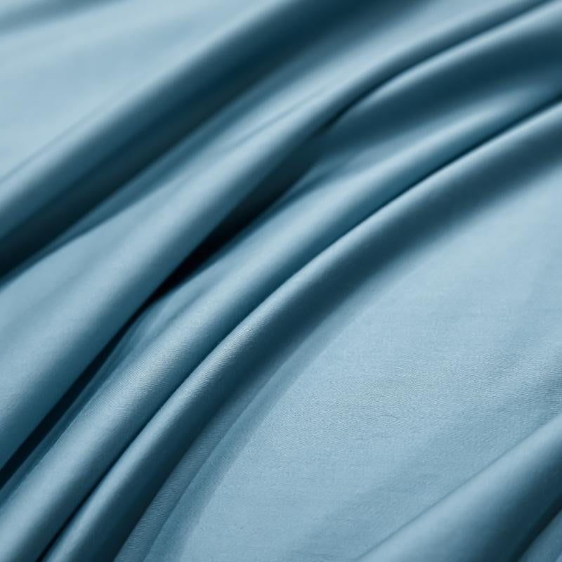 Neo Sky Blue Silky Cotton Duvet Cover Set