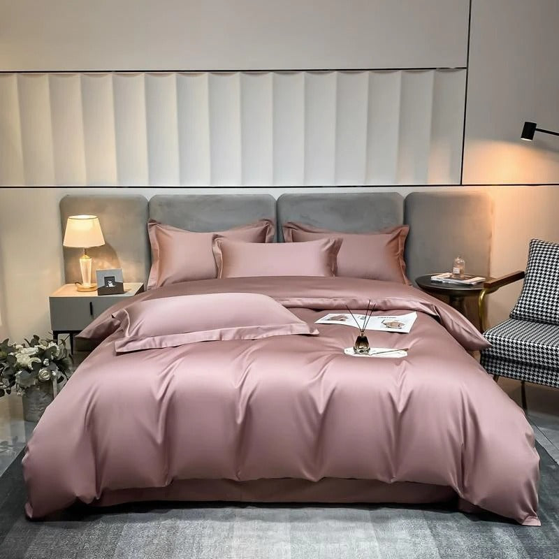 Neo Rosy Brown Cotton Duvet Cover Set