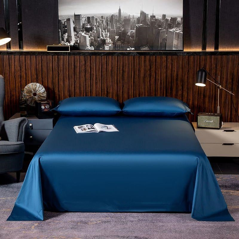 Lakibia Royal Blue Silky Soft Egyptian Cotton Bedding Set