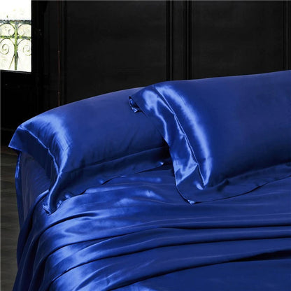 Eloise Royal Azure Luxury Pure Mulberry Silk Bedding Set