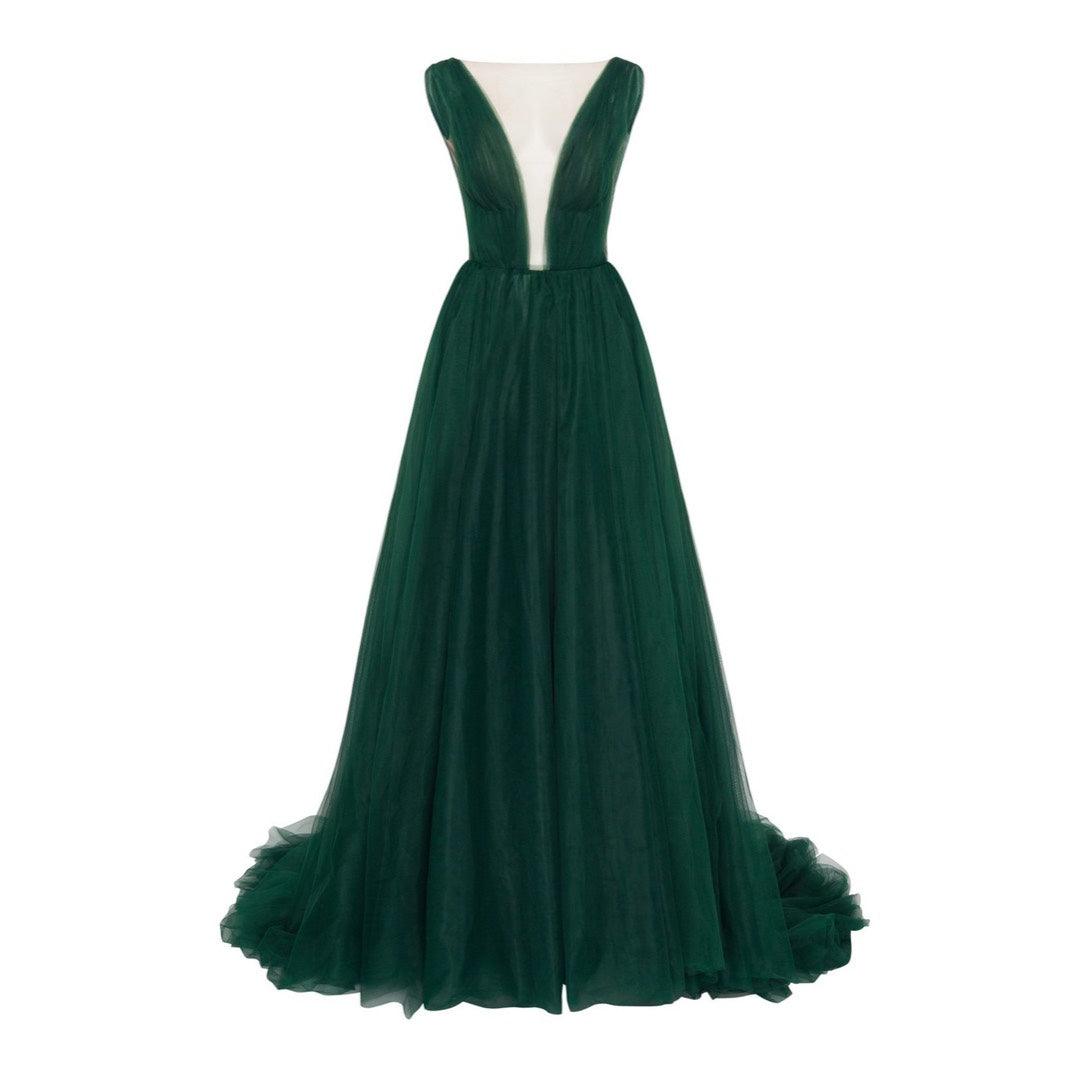 Emerald Green Evening Gown