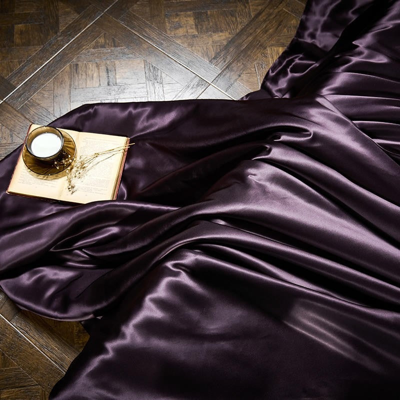 Royalis Purple Luxury Pure Mulberry Silk Bedding Set