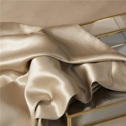Eloise Leather Beige Luxury Pure Mulberry Silk Bedding Set