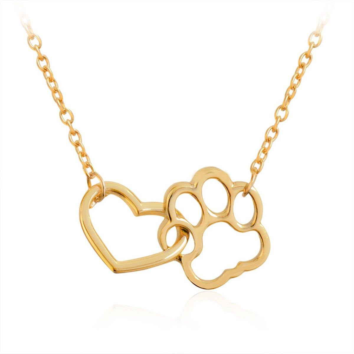 Double Paw Footprint Necklace