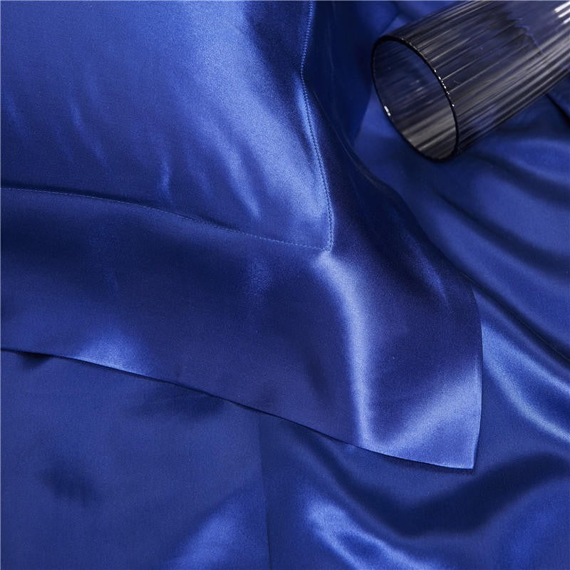 Eloise Royal Azure Luxury Pure Mulberry Silk Bedding Set