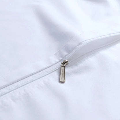 Degella Grey Stripe Egyptian Cotton Luxury White Duvet Cover Set