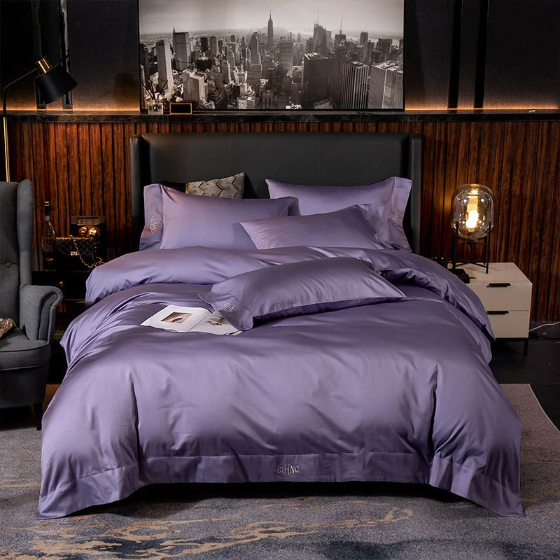Lakibia Proudly Purple Silky Soft Egyptian Cotton Bedding Set