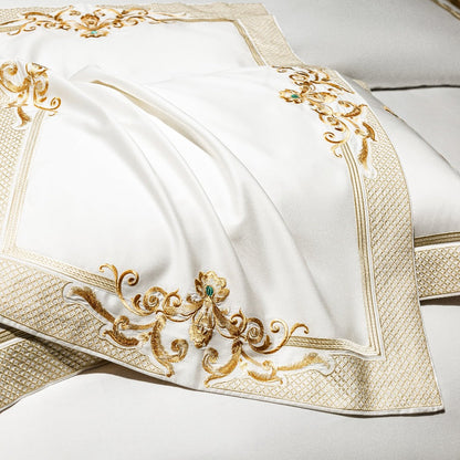 Cleopatra White Luxury Egyptian Cotton Duvet Cover Set