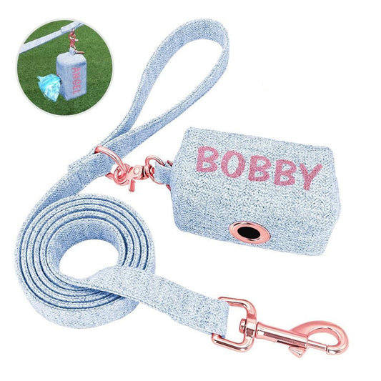 Personalized Dog Garbage Bag and Leash Set