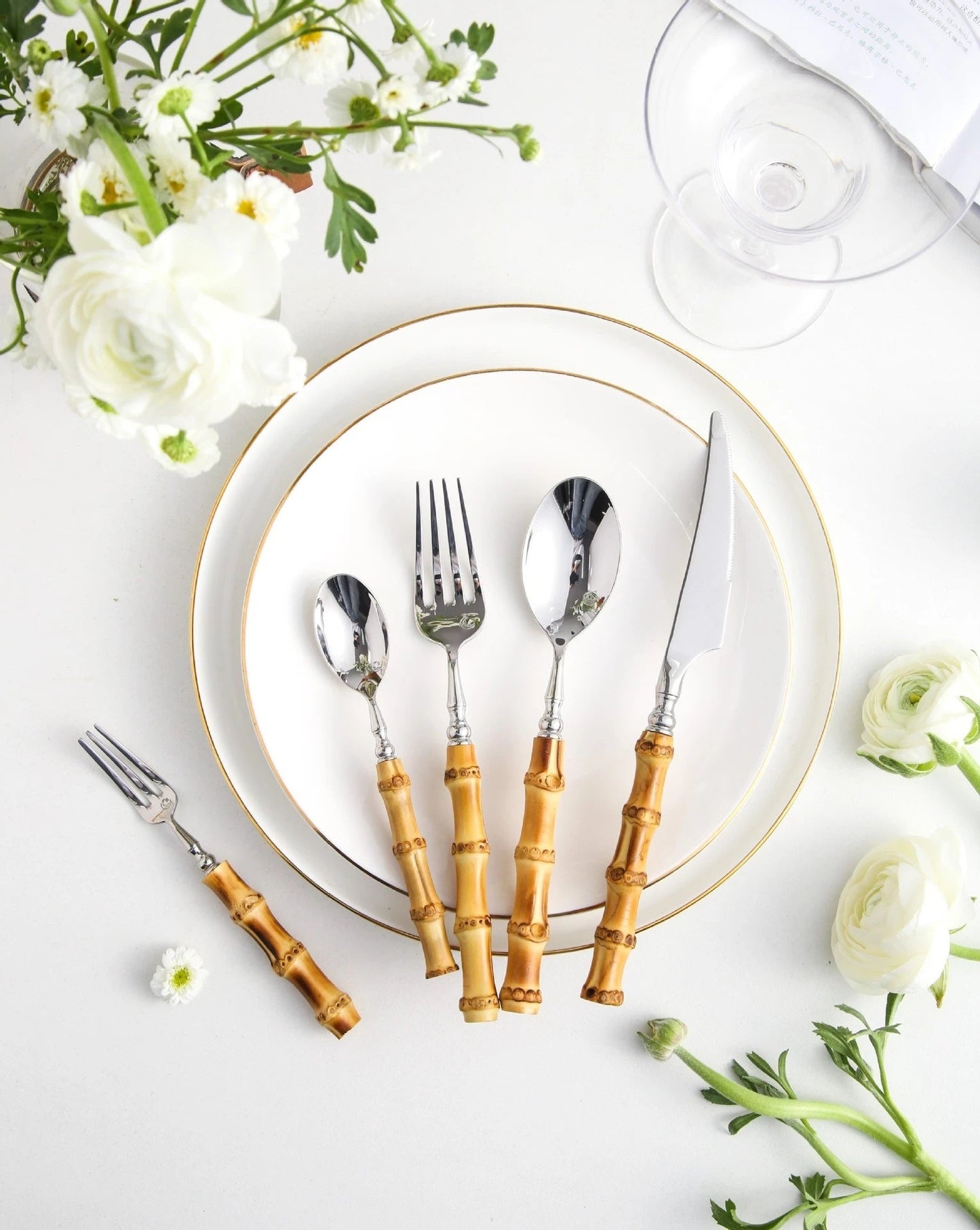 Arashiyama Natural Bamboo Stainless Steel Cutlery Set