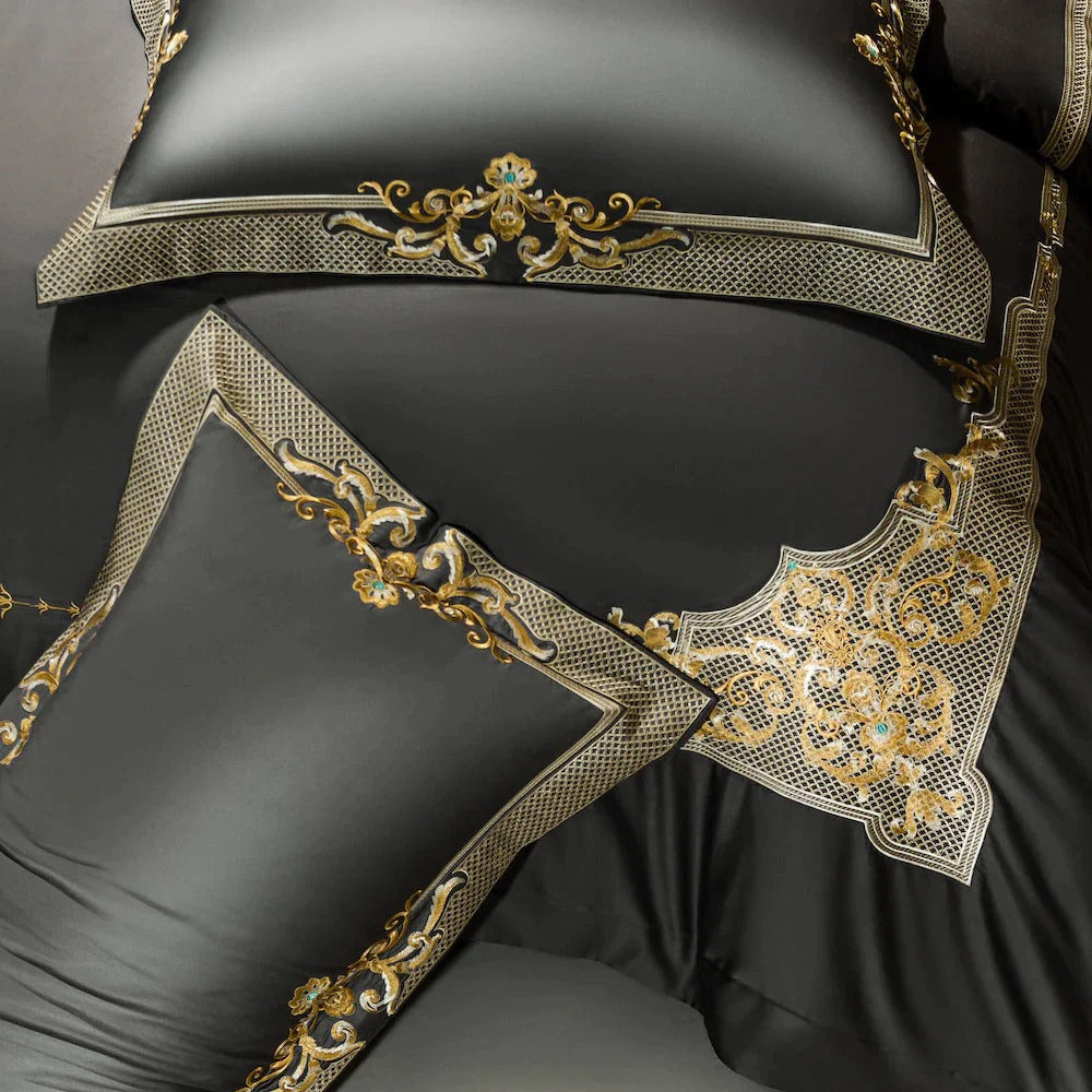 Cleopatra Grey Luxury Egyptian Cotton Duvet Cover Set