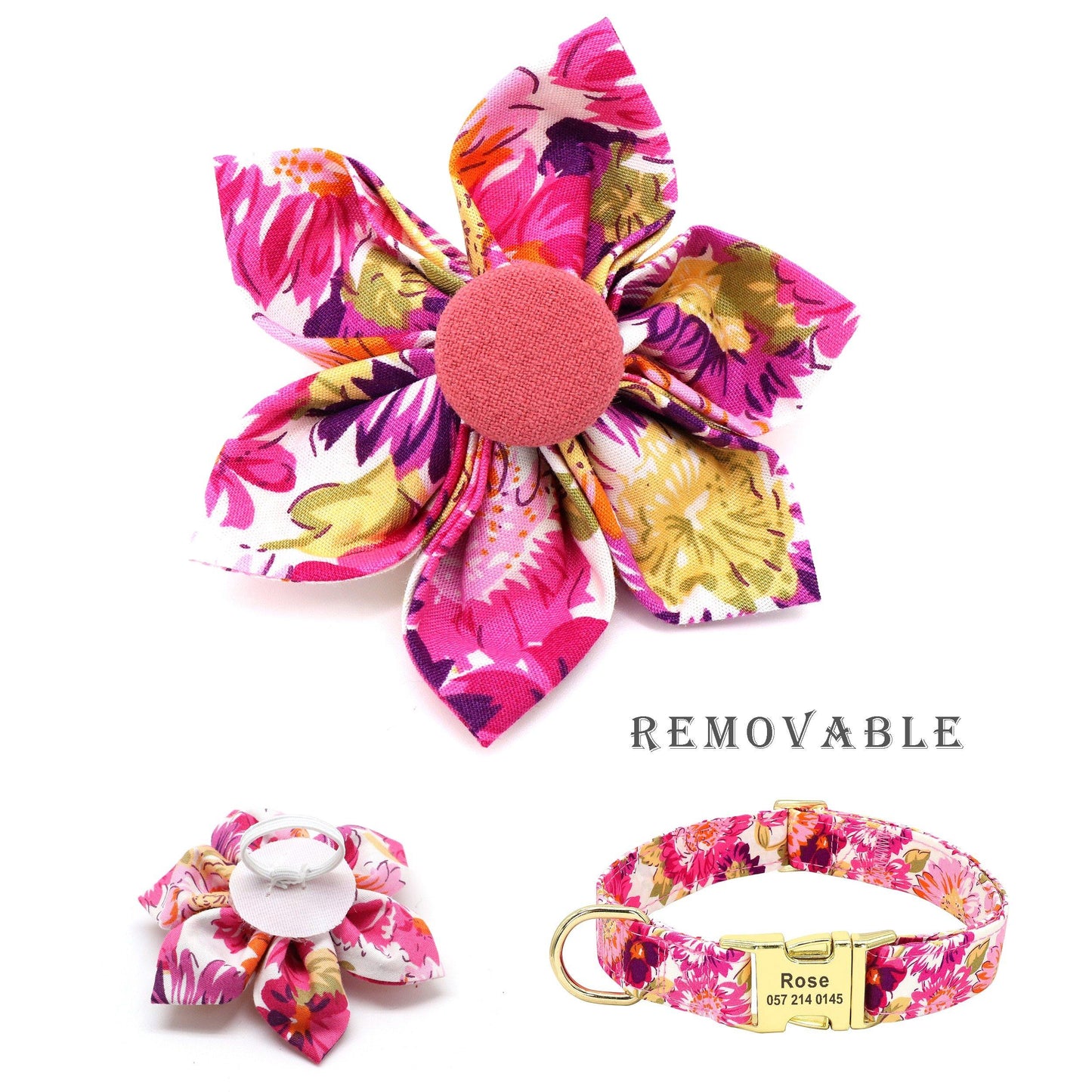 Personalized Flower Bowknot Set