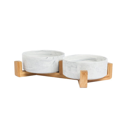 Marble Ceramic Heavy Dog Dish Bowl