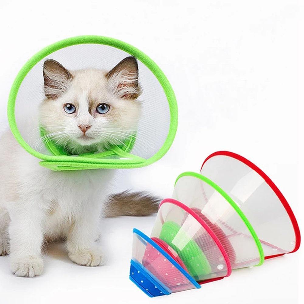 Pet Cone Cat Adjustable Protective Mesh Collar