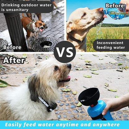 Portable Dog Water Bottle Drinking Bowl Upgraded 2 in 1 Pet Travel Bowl