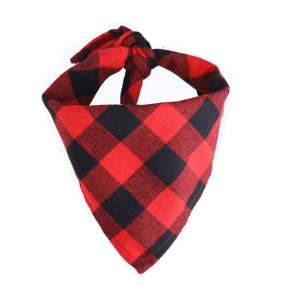 Custom Personalized Plaid Dog Bandana Cotton Scarf