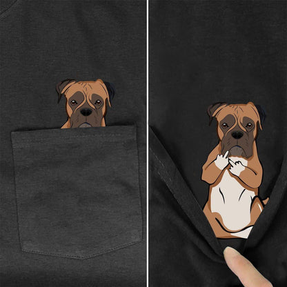 Boxer Middle Finger Pocket Dog T-Shirt