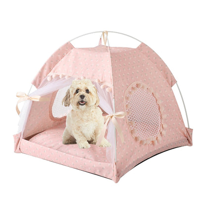 Portable Dog Pet Enclosed Indoor Tent House Bed
