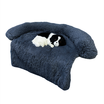 Washable Pet Sofa Couch Dog Bed Calming Blanket Bed