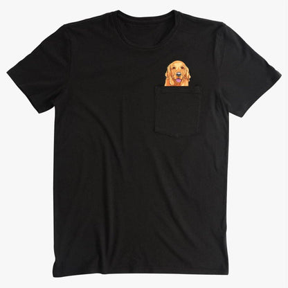 Pocket Dog Golden Retriever Cotton T-Shirt