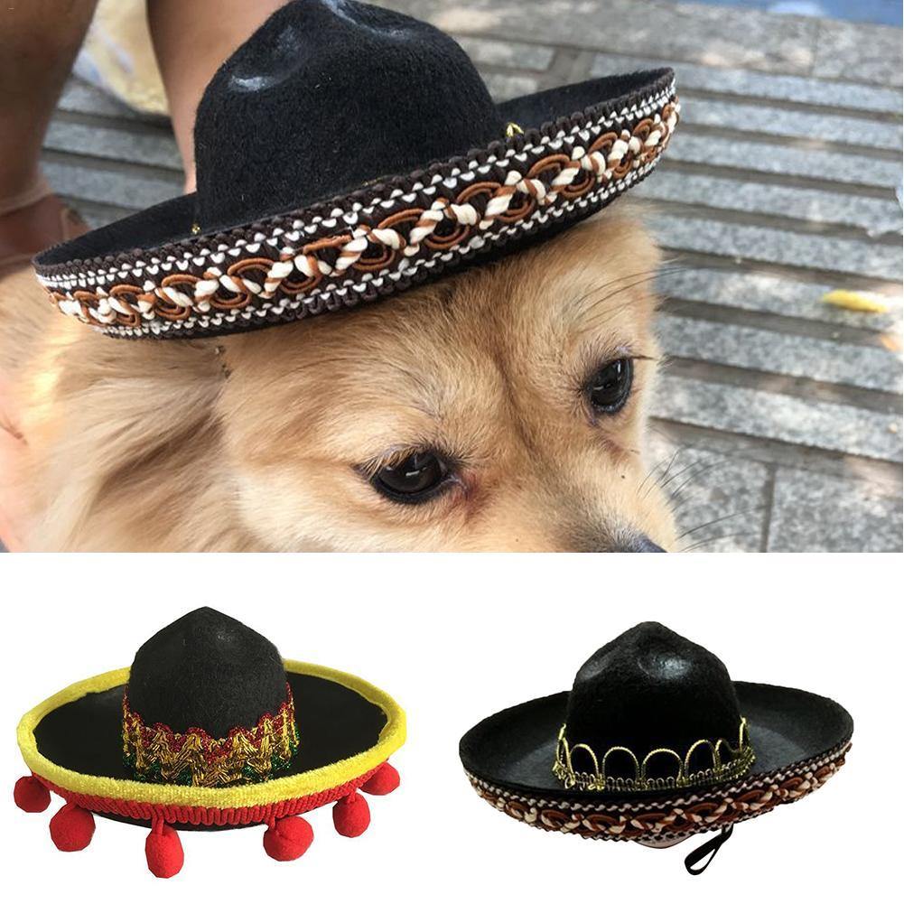 Mexican Themed Sombrero Dog Styled PomPom Hat