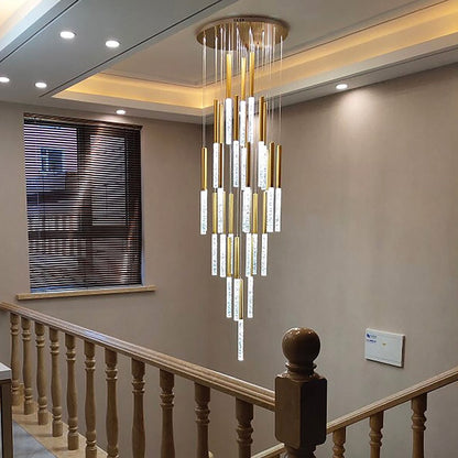 Mya Linear Copper And Crystal Strand Chandelier