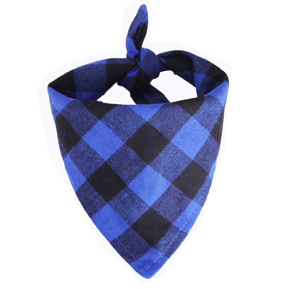 Custom Personalized Plaid Dog Bandana Cotton Scarf