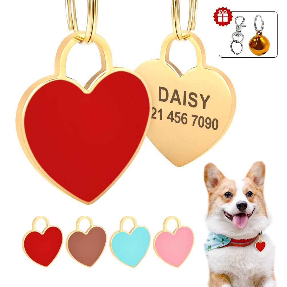 Custom Heart Shaped Dog ID Tag
