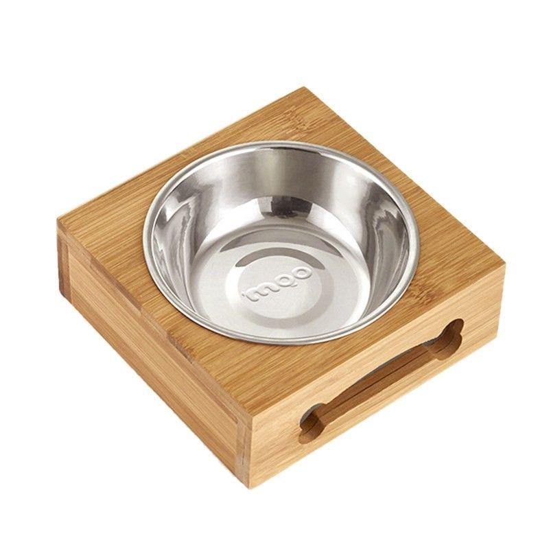 Stainless Steel Bamboo Dog Bowl