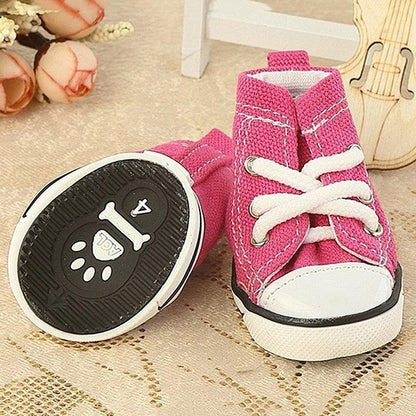 Denim Laces Dog Puppy Sneaker Canvas Shoes