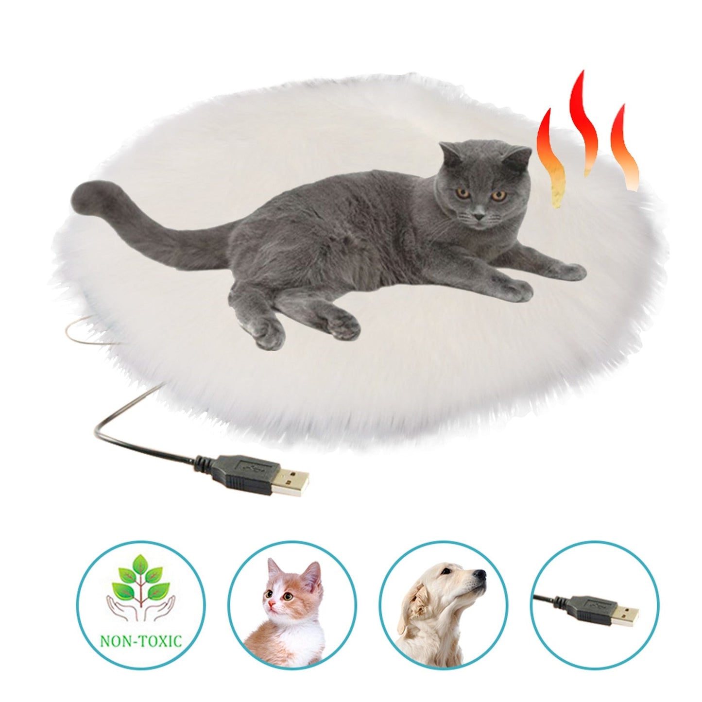 Dog Heating Plush Electric Temperature Pet Pad