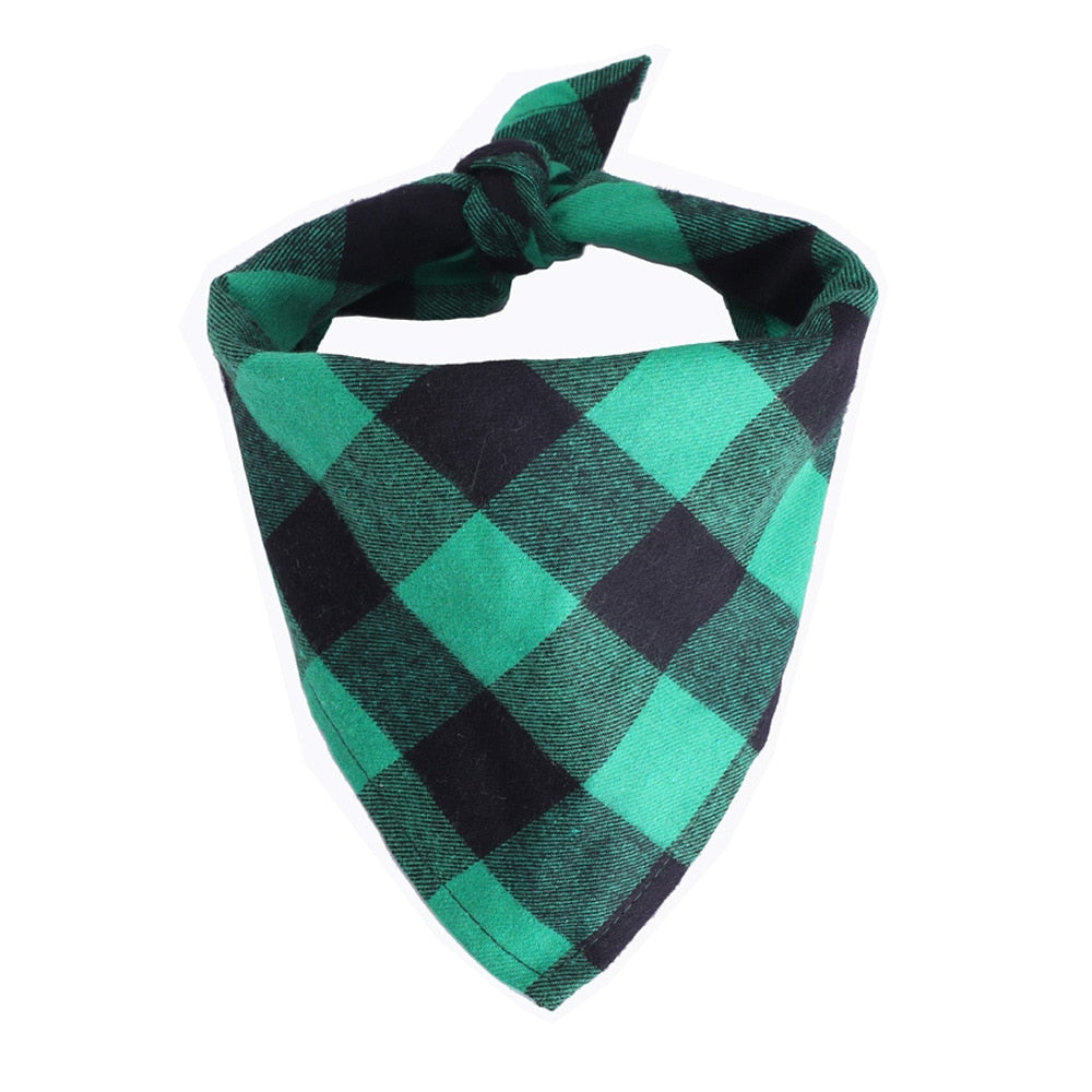 Custom Personalized Plaid Dog Bandana Cotton Scarf