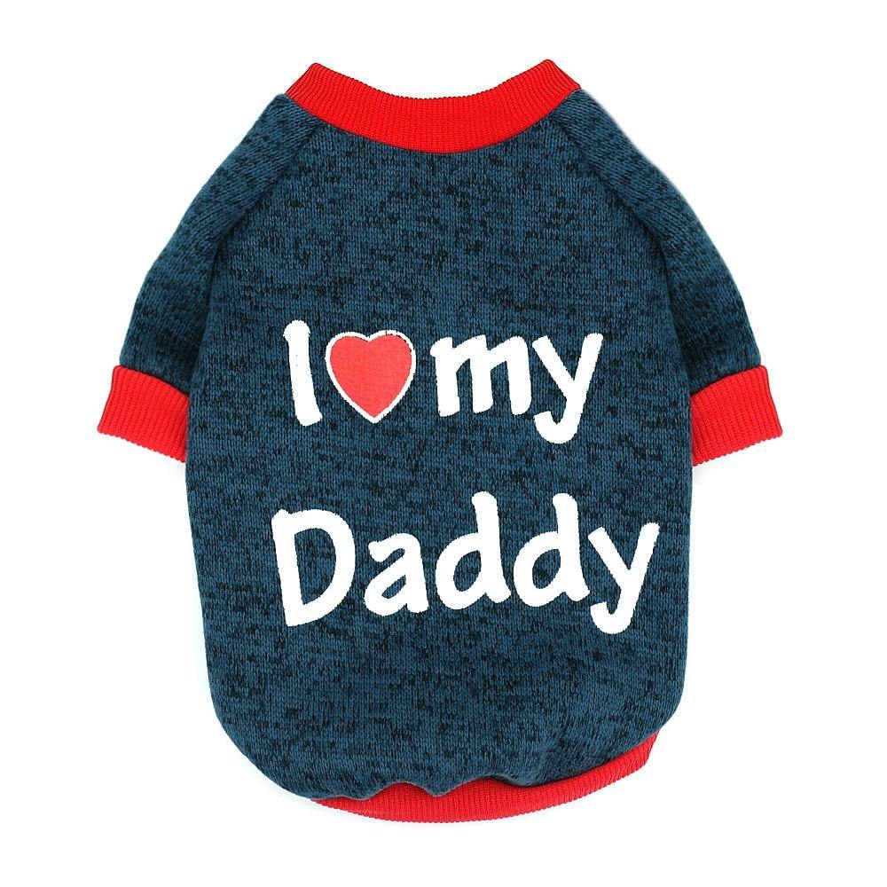 "I Love My Daddy/Mommy" Dog Autumn Sweatshirt