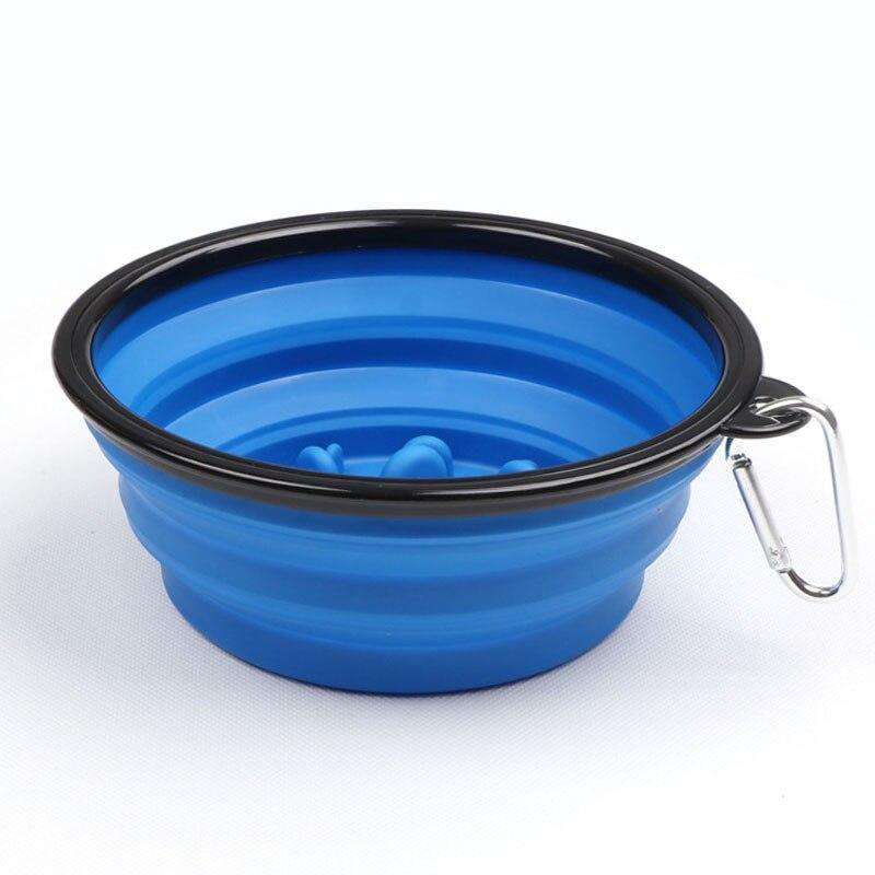 Collapsible Portable Pet Dog Travel Training Slow Feeder Bowl