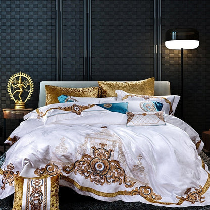 Evaria Satin Cotton Luxury Royal Duvet Cover Set