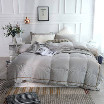 Taavi Embellished Border Quilted Cotton Goose Down Comforter