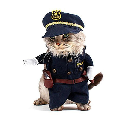 Police Officer Themed Cat Costume