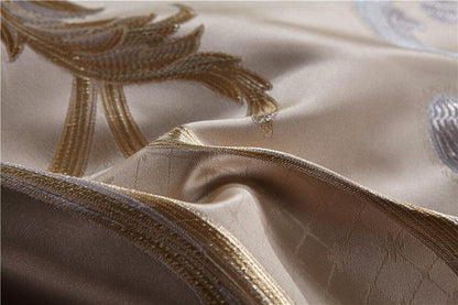 Esmoidis Golden Silky Cotton Luxury Jacquard Duvet Cover Set